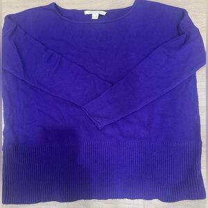 Diane Von Furstenberg Vibrant Purple Crew Neck Sweater